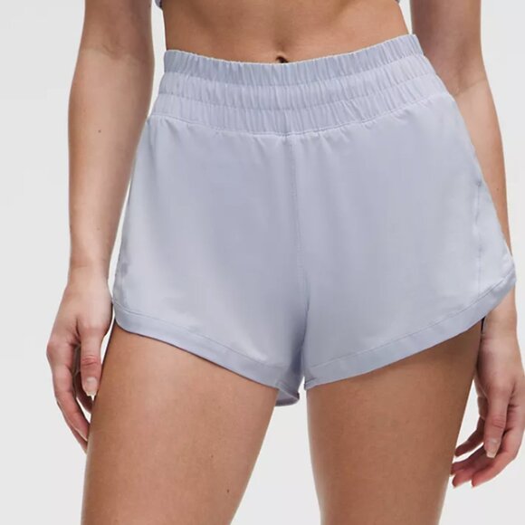 lululemon athletica Track That High-Rise Lined Short 3" Serene Blue - Picture 4 of 5